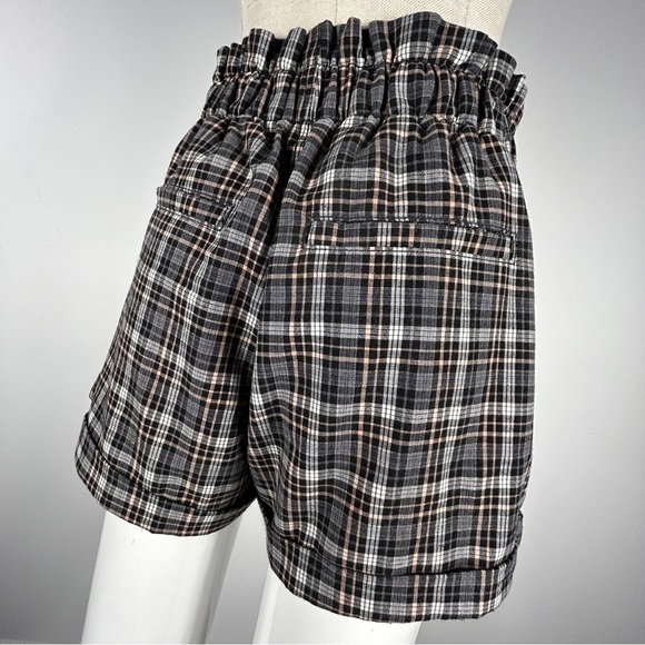 ❤️ American Eagle Outfitters Black Plaid High Waist Shorts - Picture 4 of 10